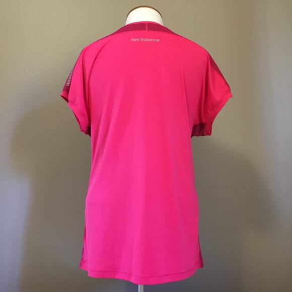 New Balance Two Tone Rose and Burgundy Almost Muscle Tee - Picture 4 of 16